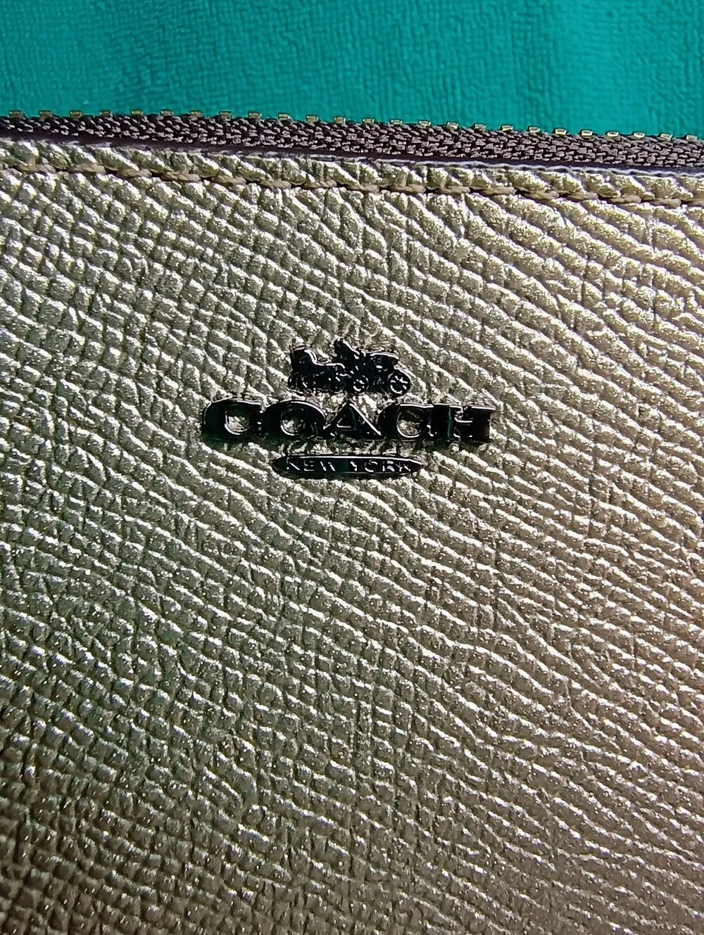 Coach Mini Skinny ID Case Metallic Gold/Platinum